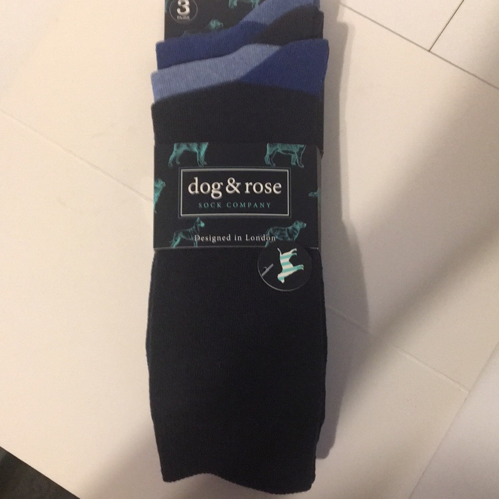 Dog & rose Mens Dress Socks Size 8-12 3 pk New